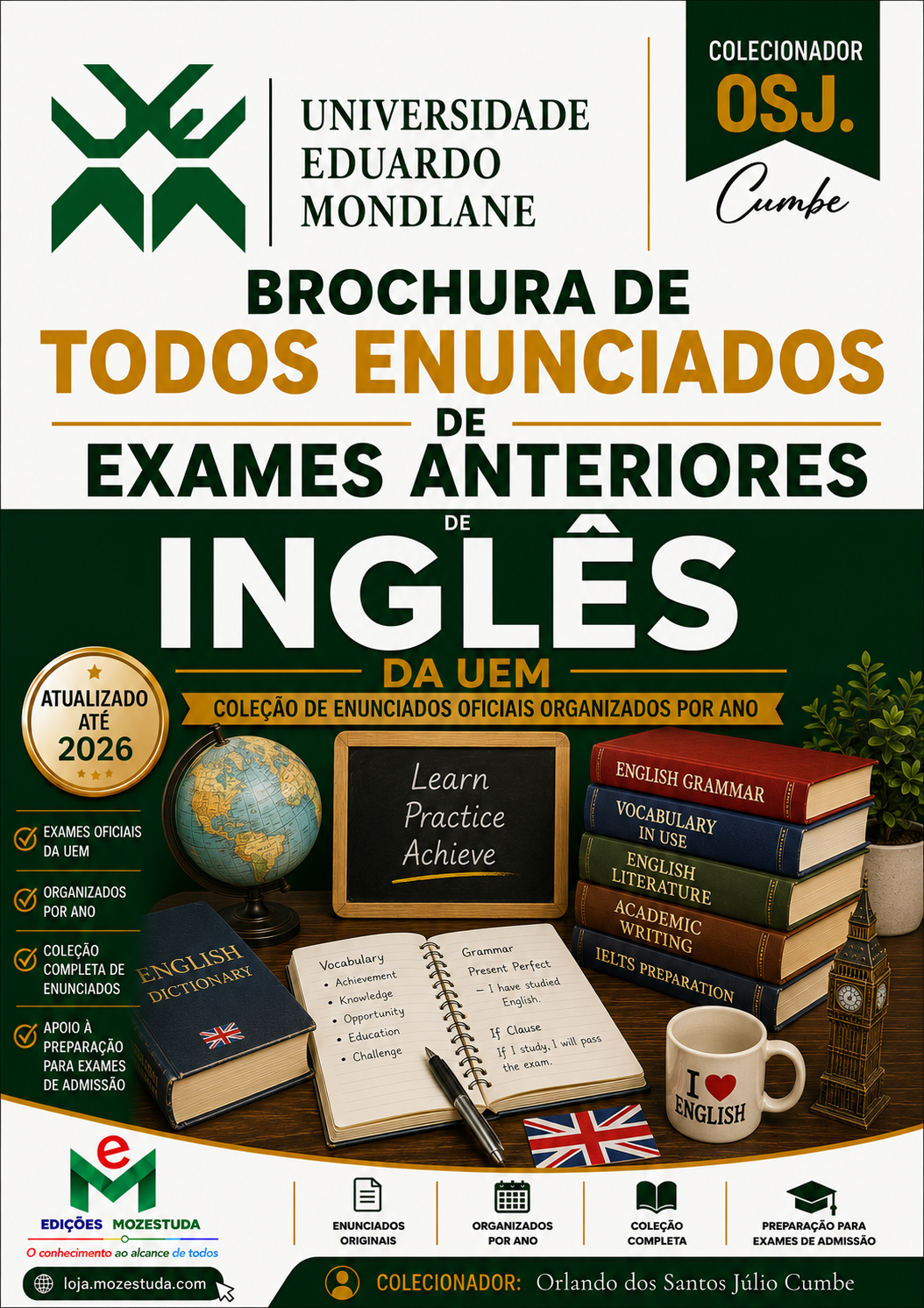 Brochura de Exames de Inglês da UEM (Todos Enunciados dos anos Anteriores em PDF)