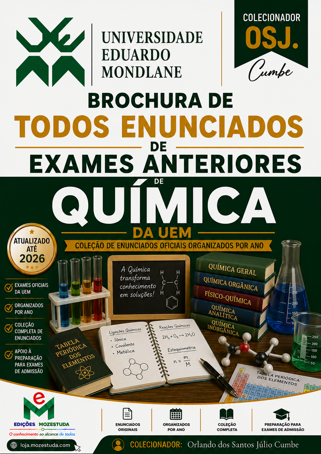 Brochura de Exames de Química da UEM (Todos Enunciados dos anos Anteriores em PDF)