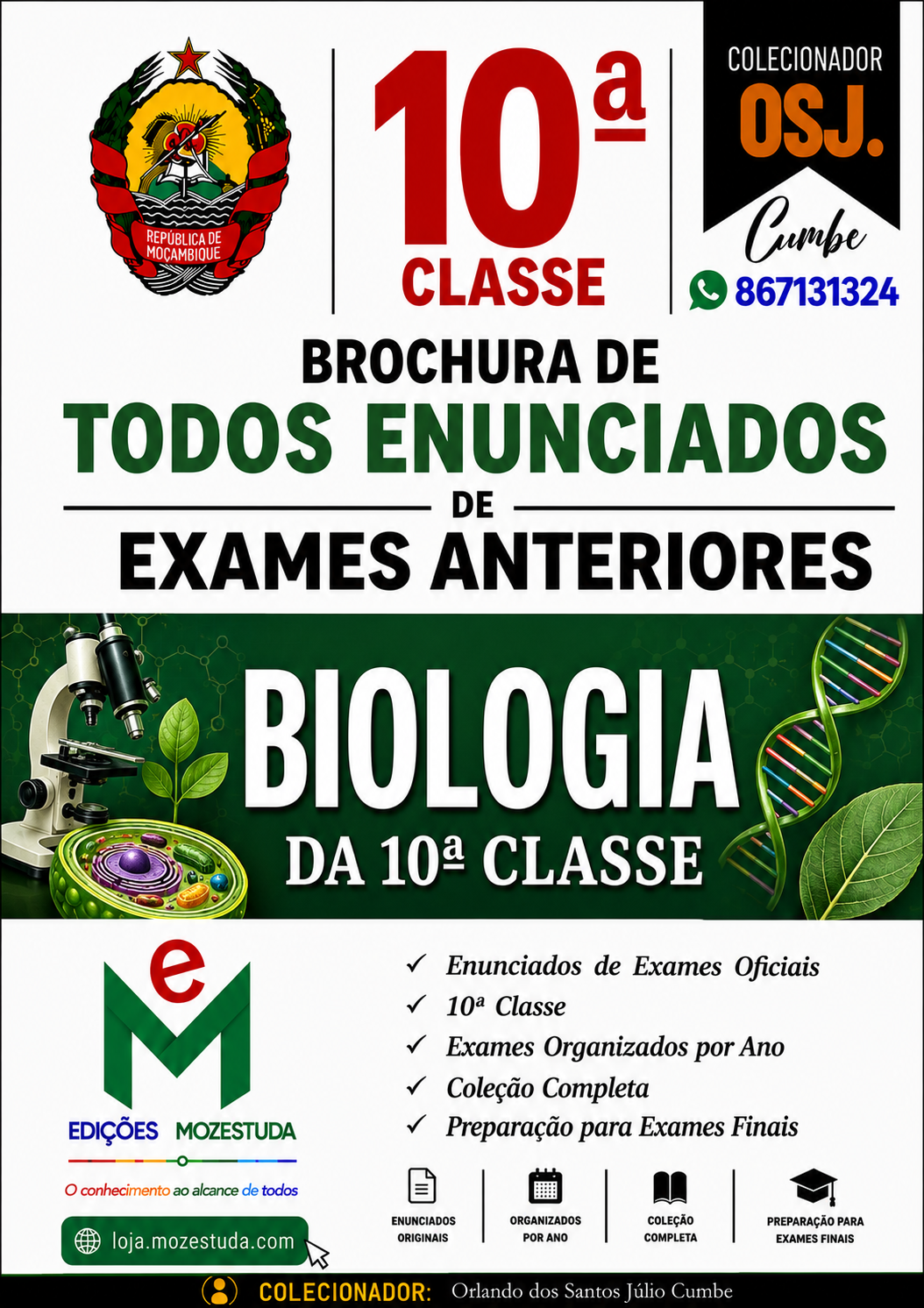 Brochura de Exames de Biologia da 10ª classe (Todos Enunciados)
