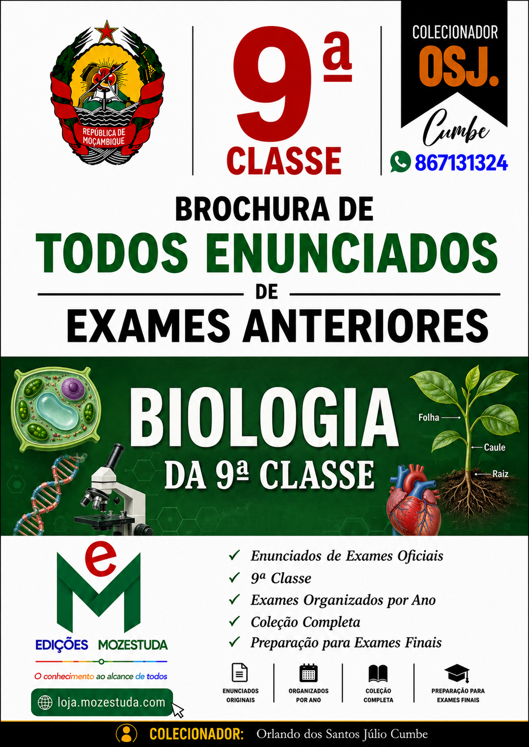 Brochura de Exames de Biologia da 9ª classe (Todos Enunciados)