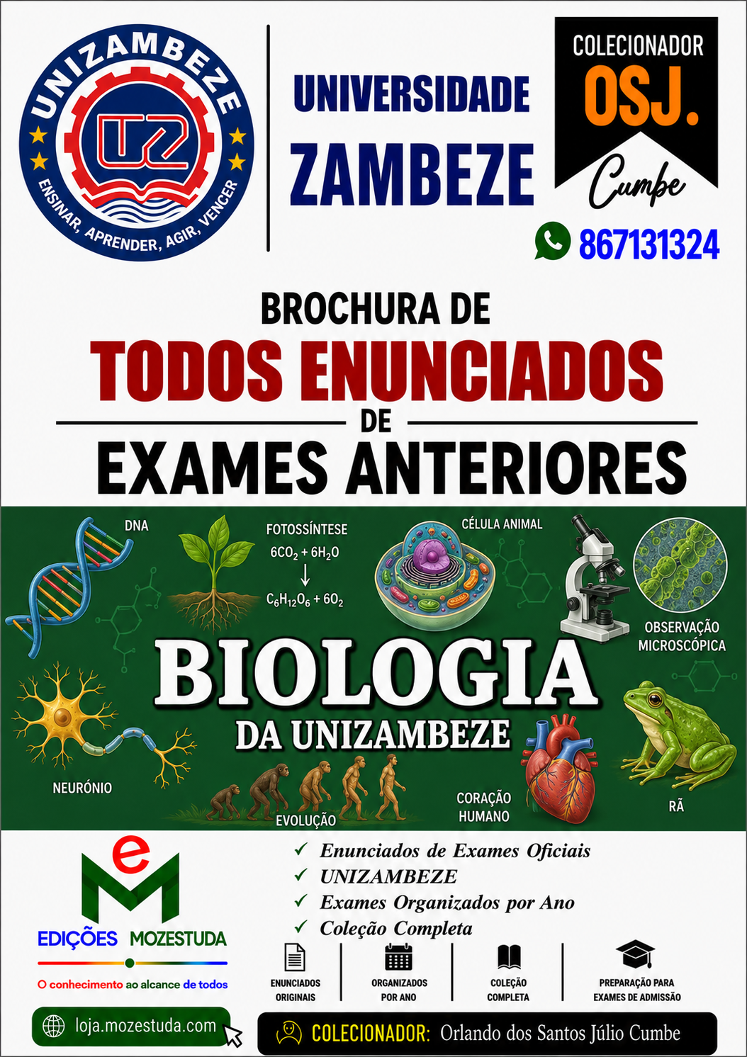 Brochura de Exames de Biologia da UniZambeze (Todos Enunciados)