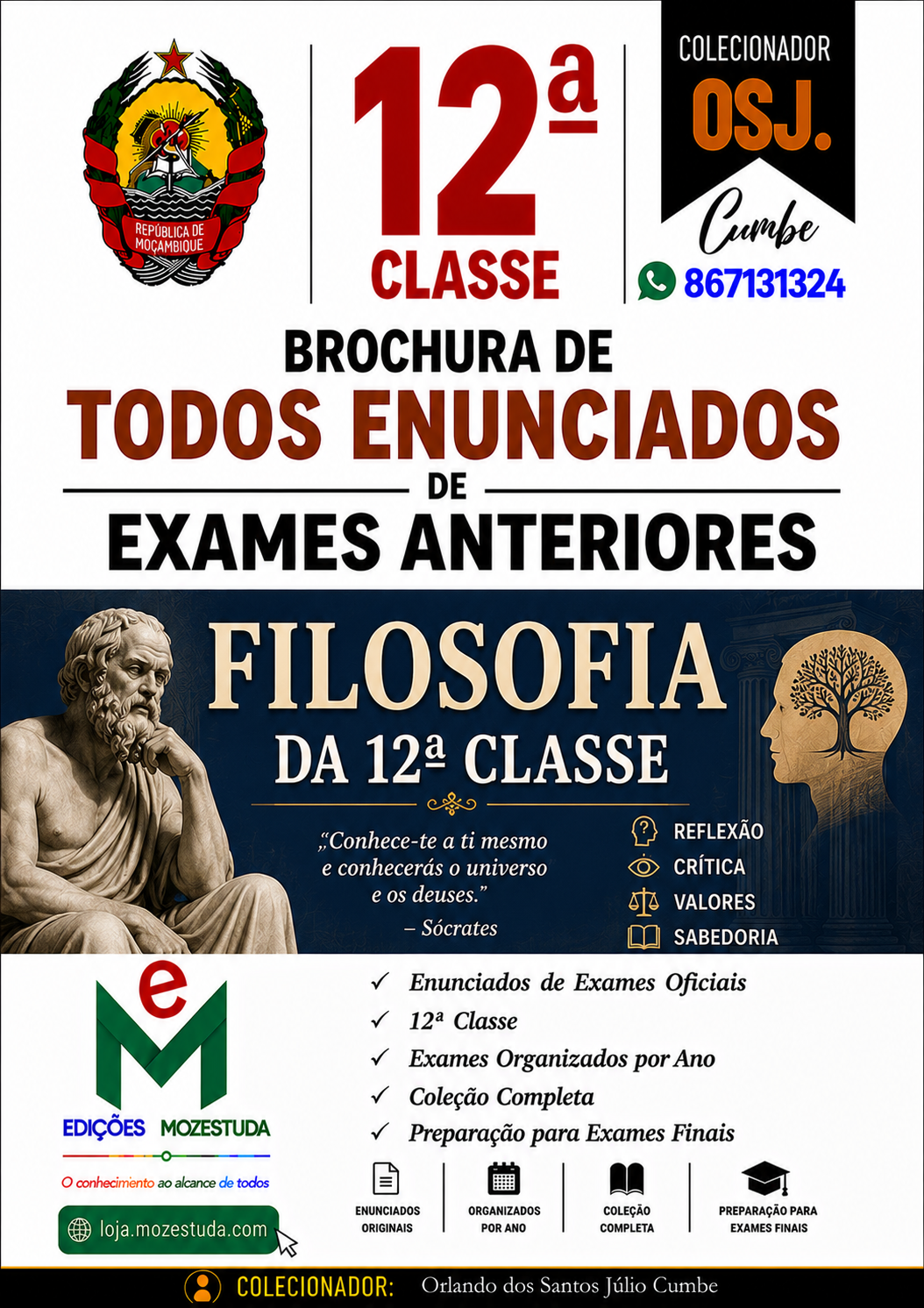 Brochura de Exames de Filosofia da 12ª classe (Todos Enunciados)