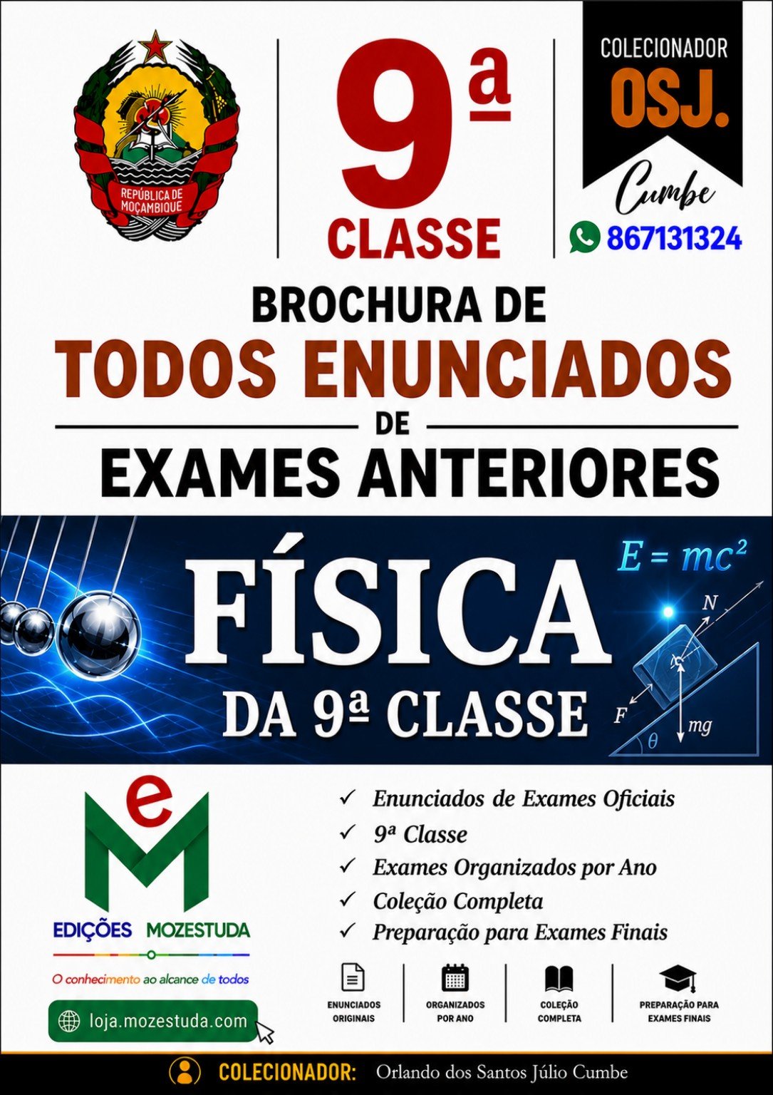 Brochura de Exames de Física da 9ª classe (Todos Enunciados)