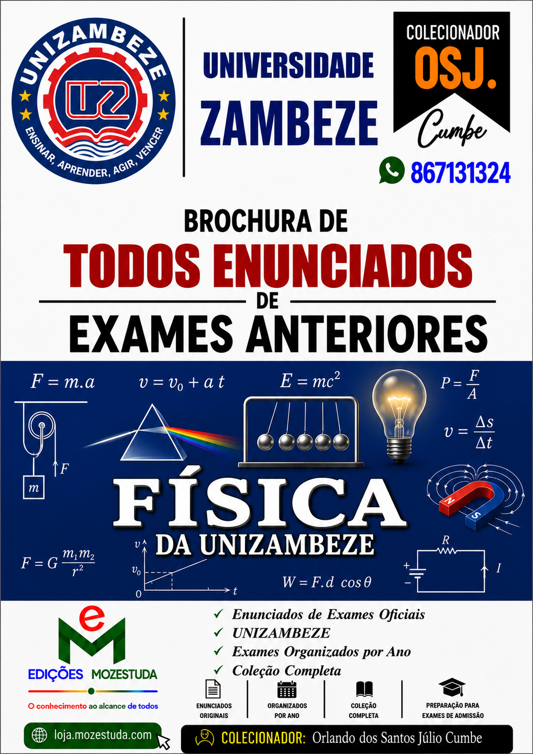 Brochura de Exames de Física da UniZambeze (Todos Enunciados)