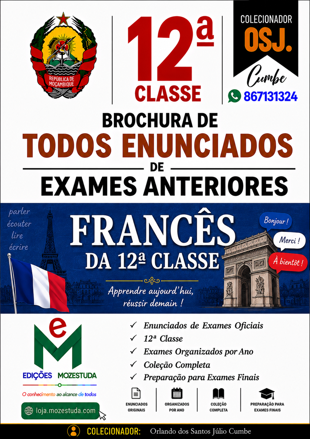 Brochura de Exames de Francês da 12ª classe (Todos Enunciados)
