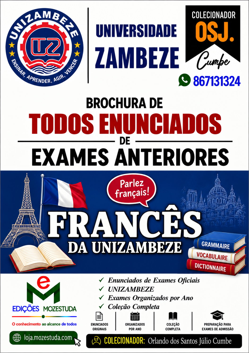 Brochura de Exames de Francês da UniZambeze (Todos Enunciados)
