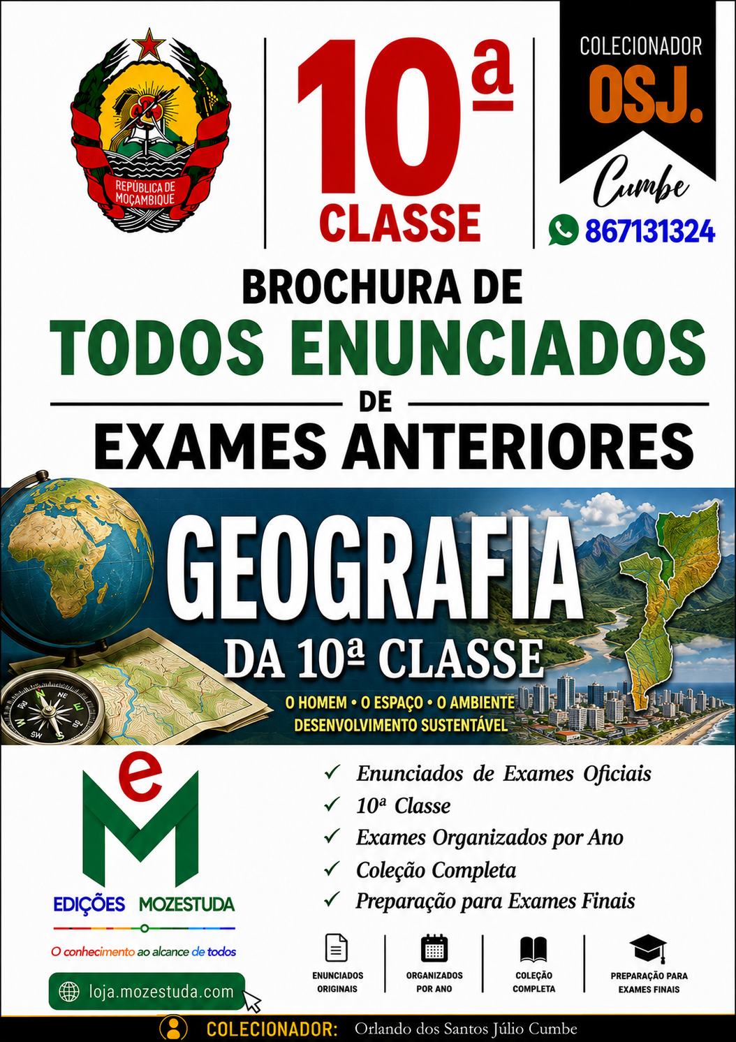Brochura de Exames de Geografia da 10ª classe (Todos Enunciados)