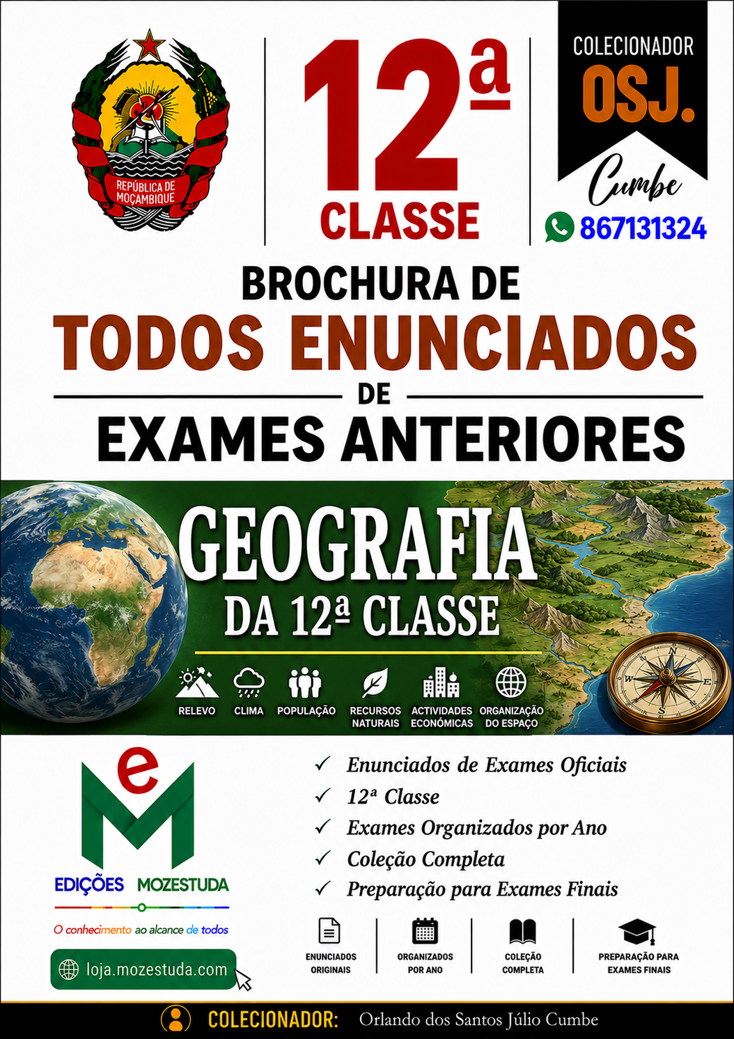 Brochura de Exames de Geografia da 12ª classe (Todos Enunciados)