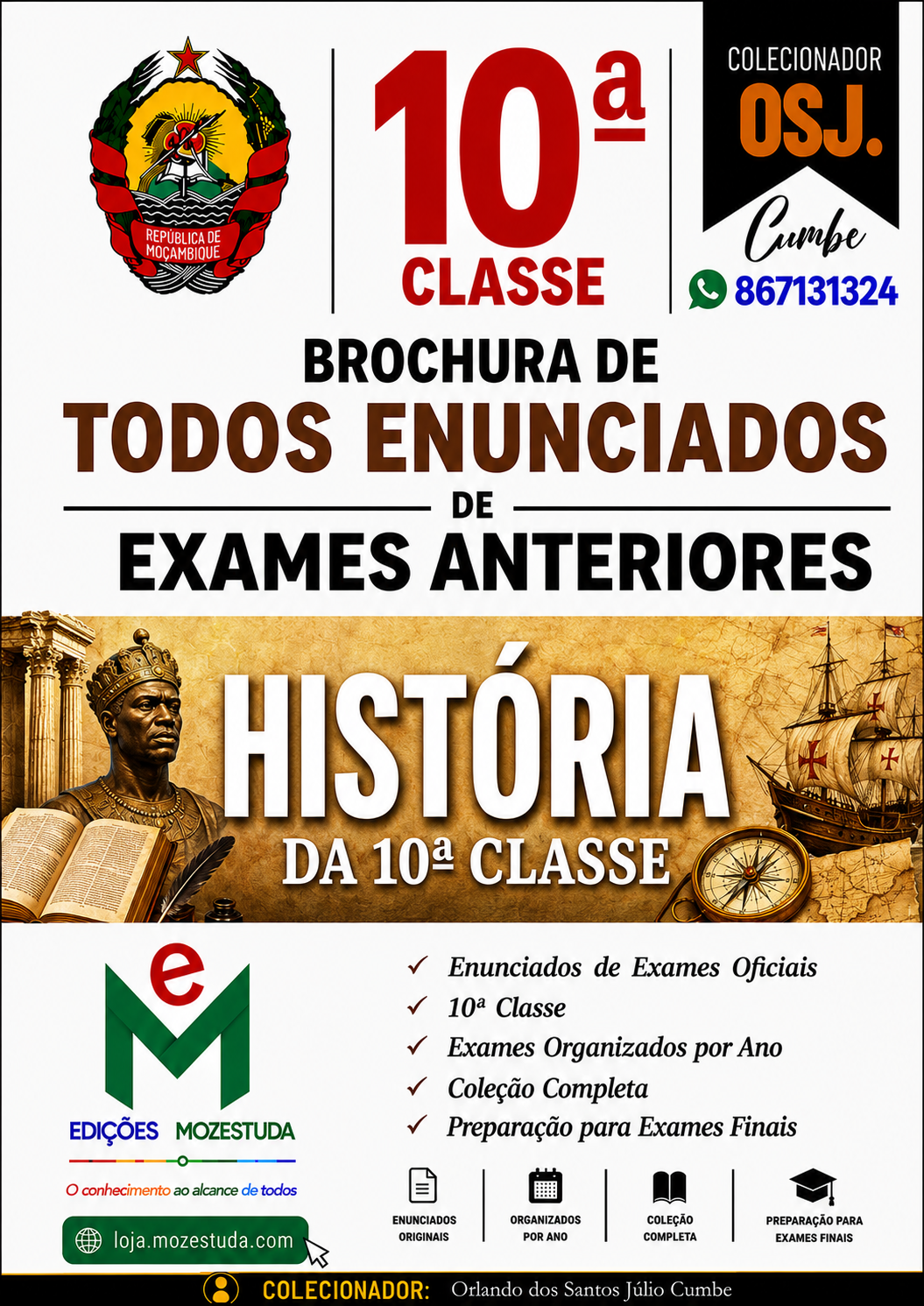 Brochura de Exames de História da 10ª classe (Todos Enunciados)