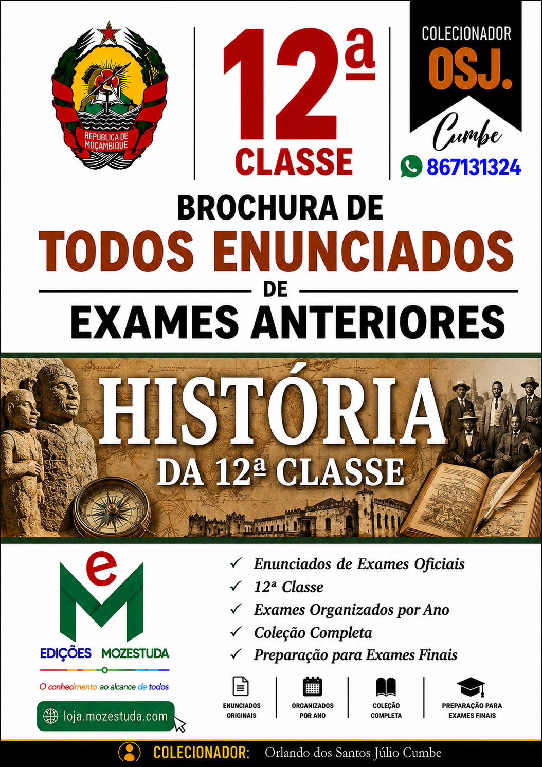Brochura de Exames de História da 12ª classe (Todos Enunciados)