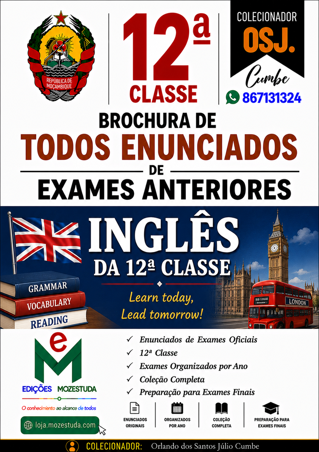 Brochura de Exames de Inglês da 12ª classe (Todos Enunciados)