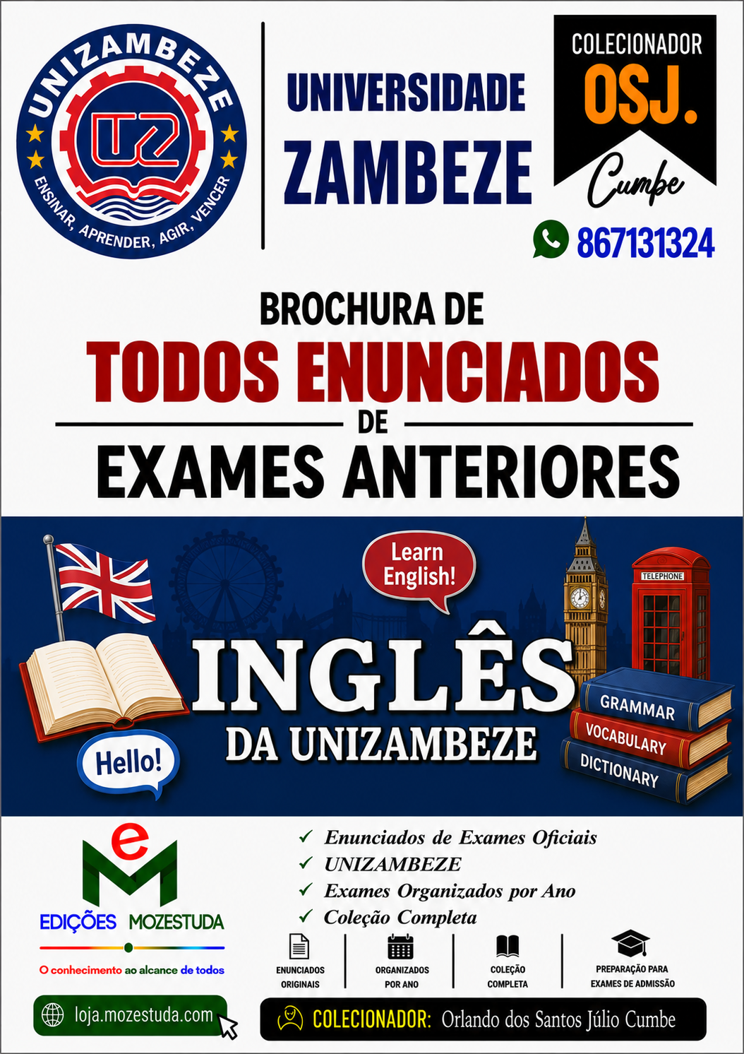 Brochura de Exames de Inglês da UniZambeze (Todos Enunciados)