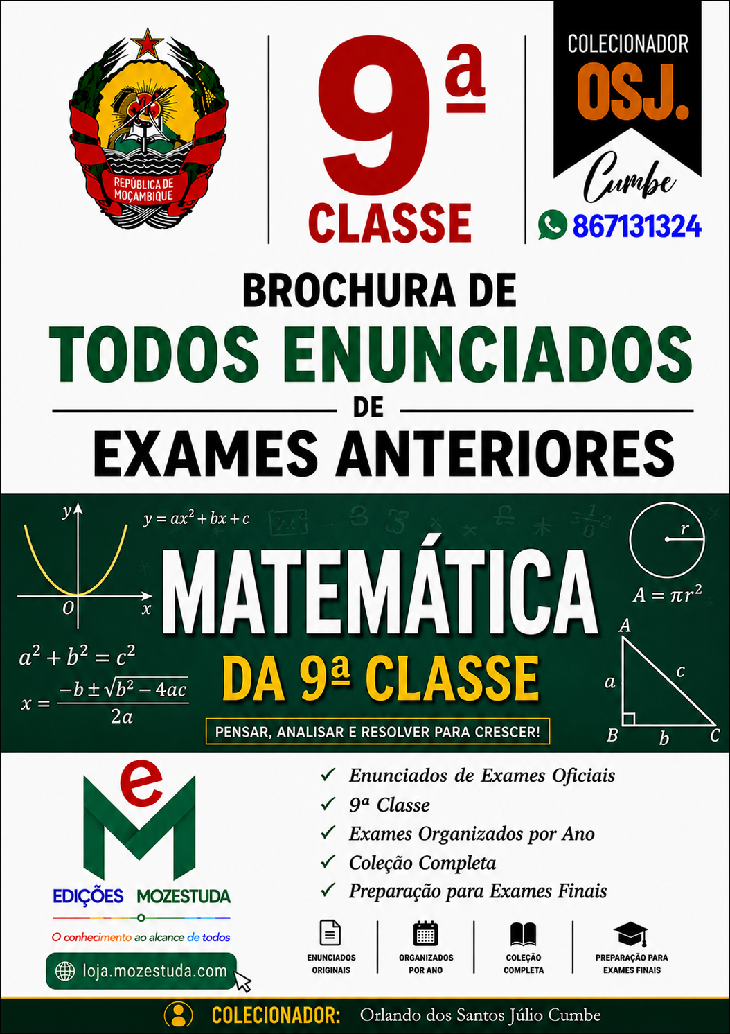 Brochura de Exames de Matemática da 9ª classe (Todos Enunciados)