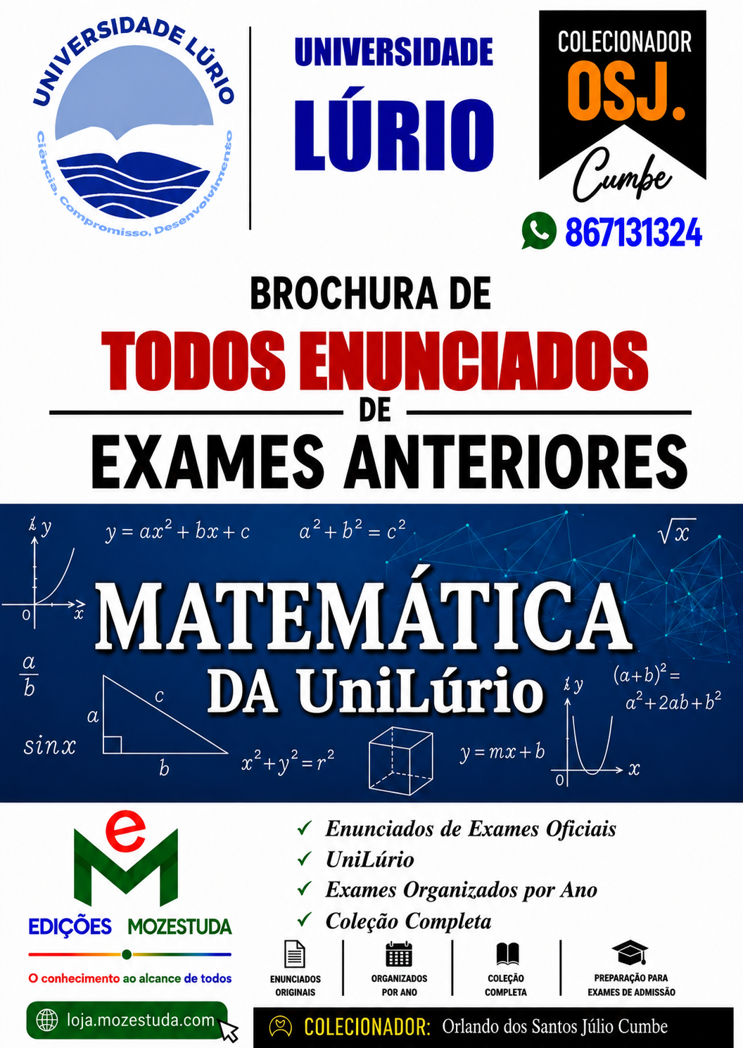 Brochura de Exames de Matemática da UniLurio (Todos Enunciados)