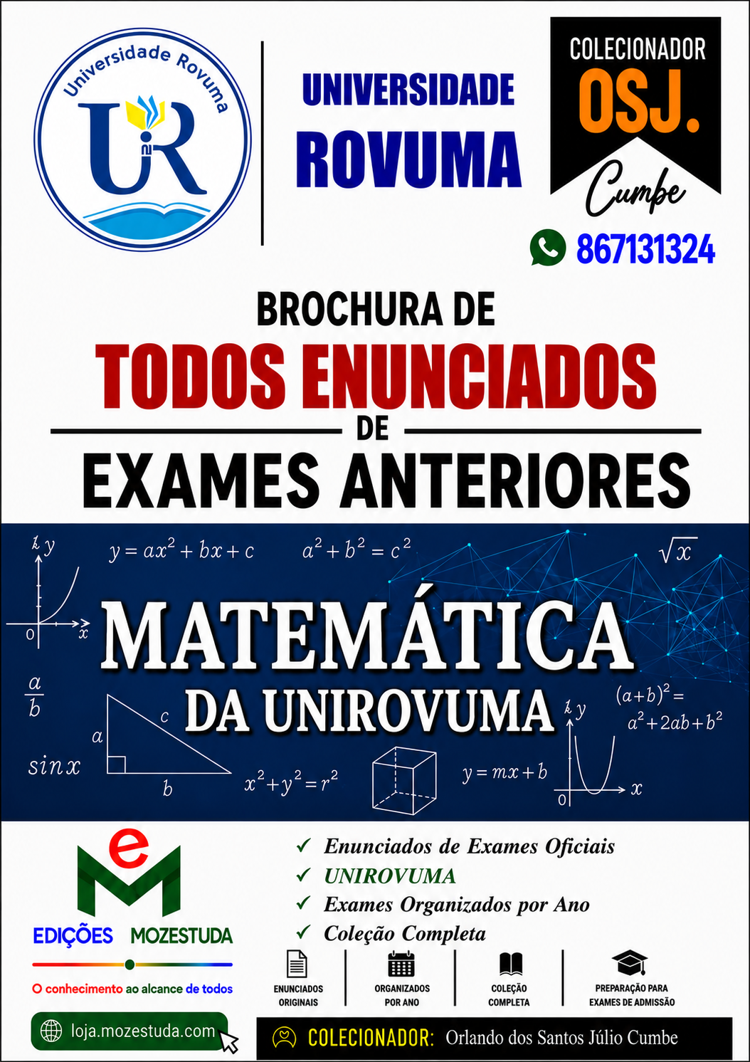 Brochura de Exames de Matemática da UniRovuma (Todos Enunciados)