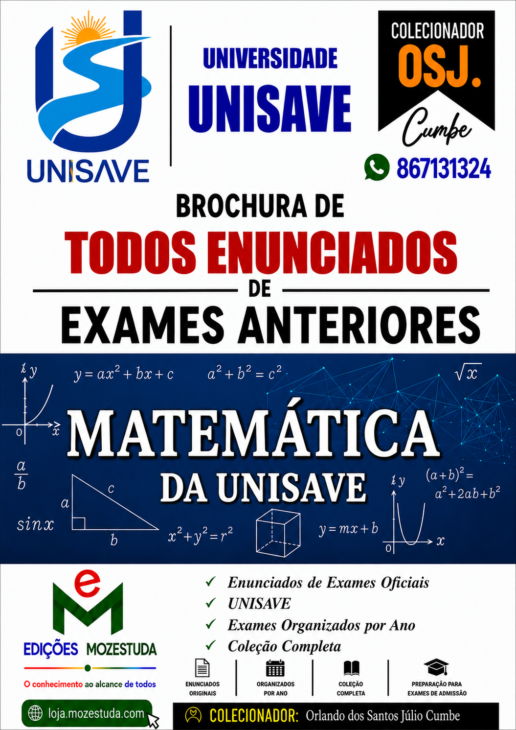 Brochura de Exames de Matemática da UniSave (Todos Enunciados)