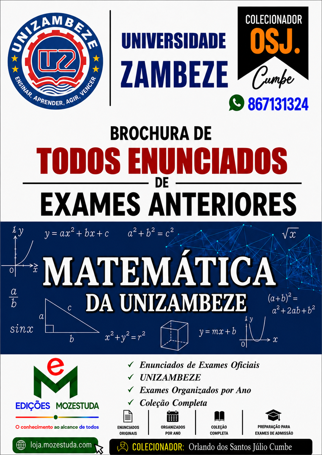 Brochura de Exames de Matemática da UniZambeze (Todos Enunciados)