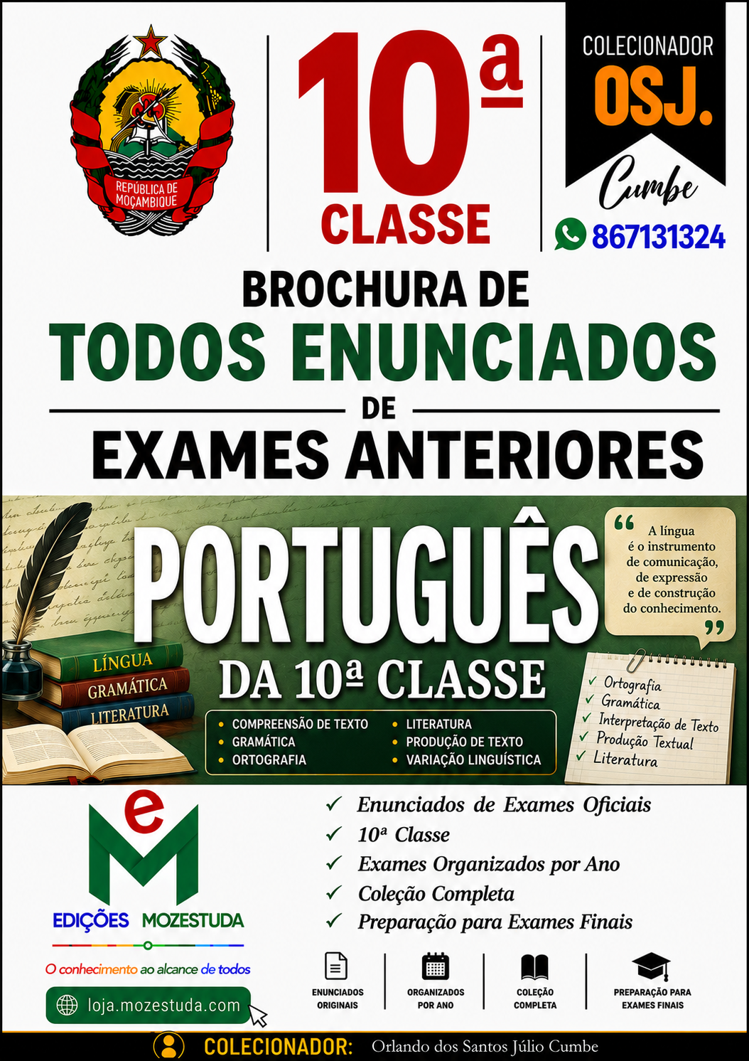 Brochura de Exames de Português da 10ª classe (Todos Enunciados)