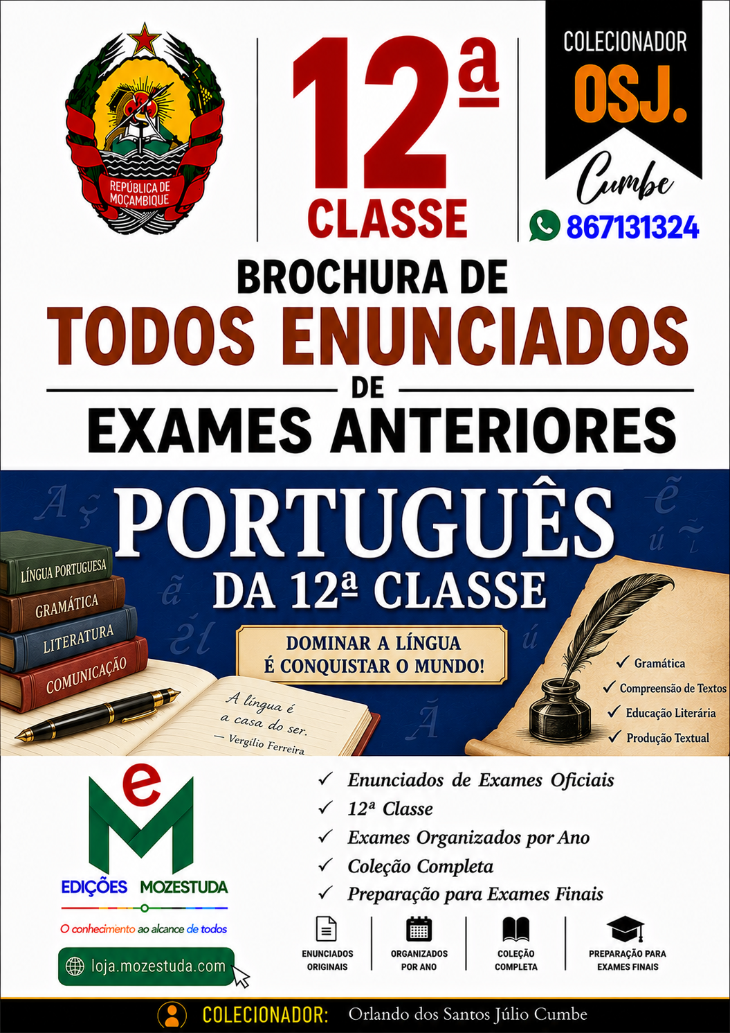Brochura de Exames de Português da 12ª classe (Todos Enunciados)