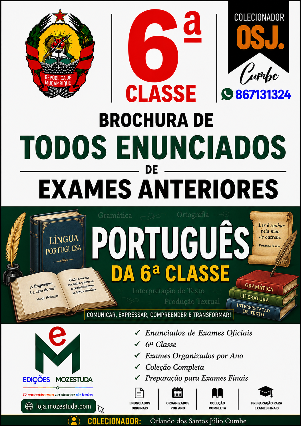 Brochura de Exames de Português da 6ª classe (Todos Enunciados)
