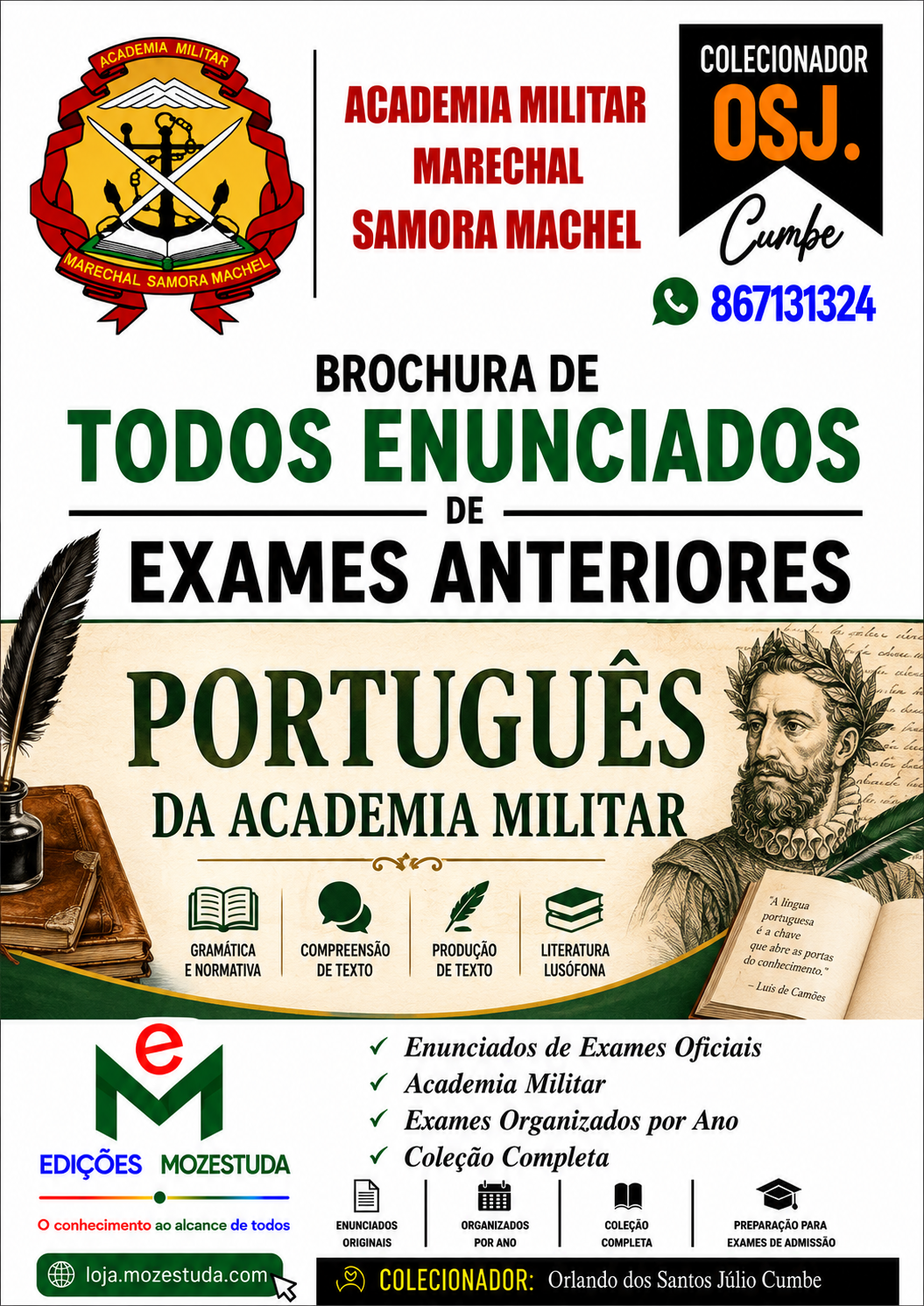 Brochura de Exames de Português da Academia Militar (Todos Enunciados)