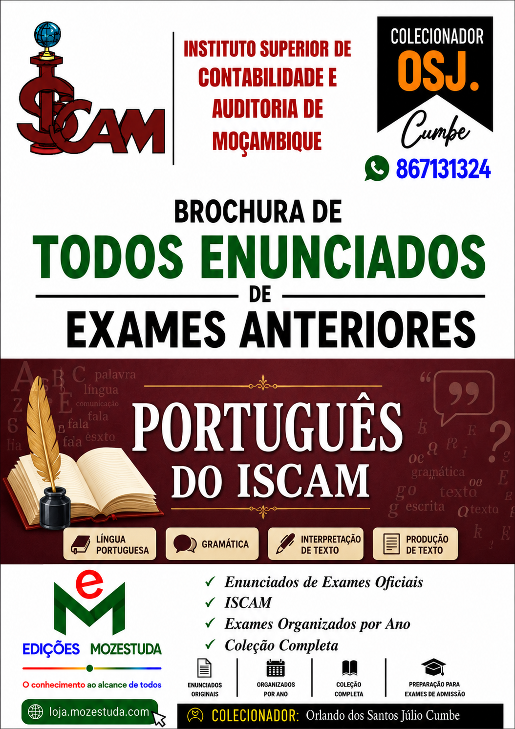 Brochura de Exames de Português do ISCAM (Todos Enunciados)