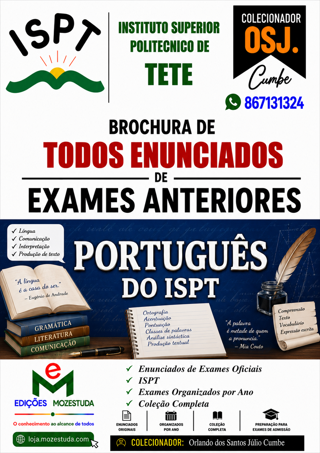 Brochura de Exames de Português do ISPT (Todos Enunciados)