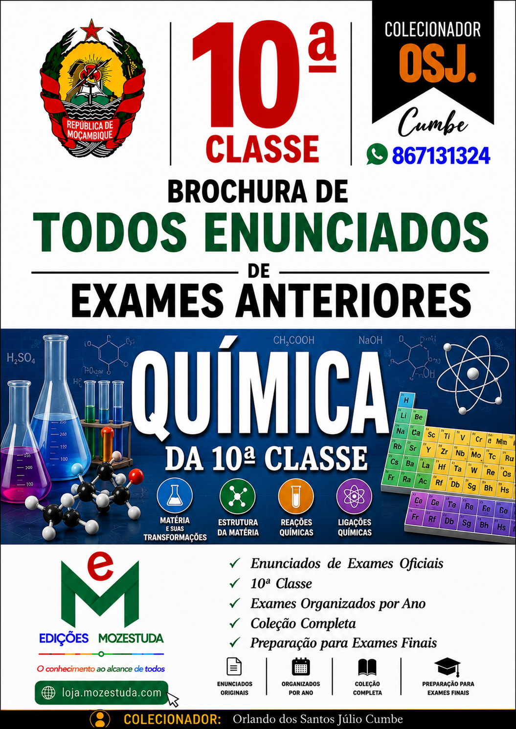 Brochura de Exames de Química da 10ª classe (Todos Enunciados)