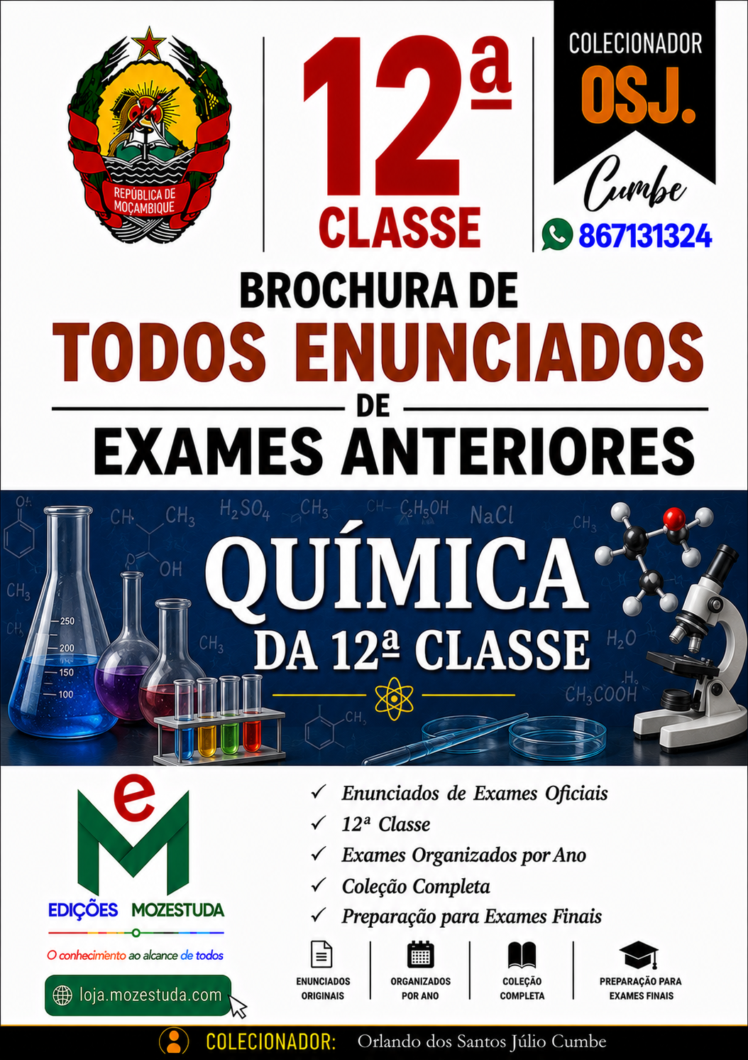 Brochura de Exames de Química da 12ª classe (Todos Enunciados)