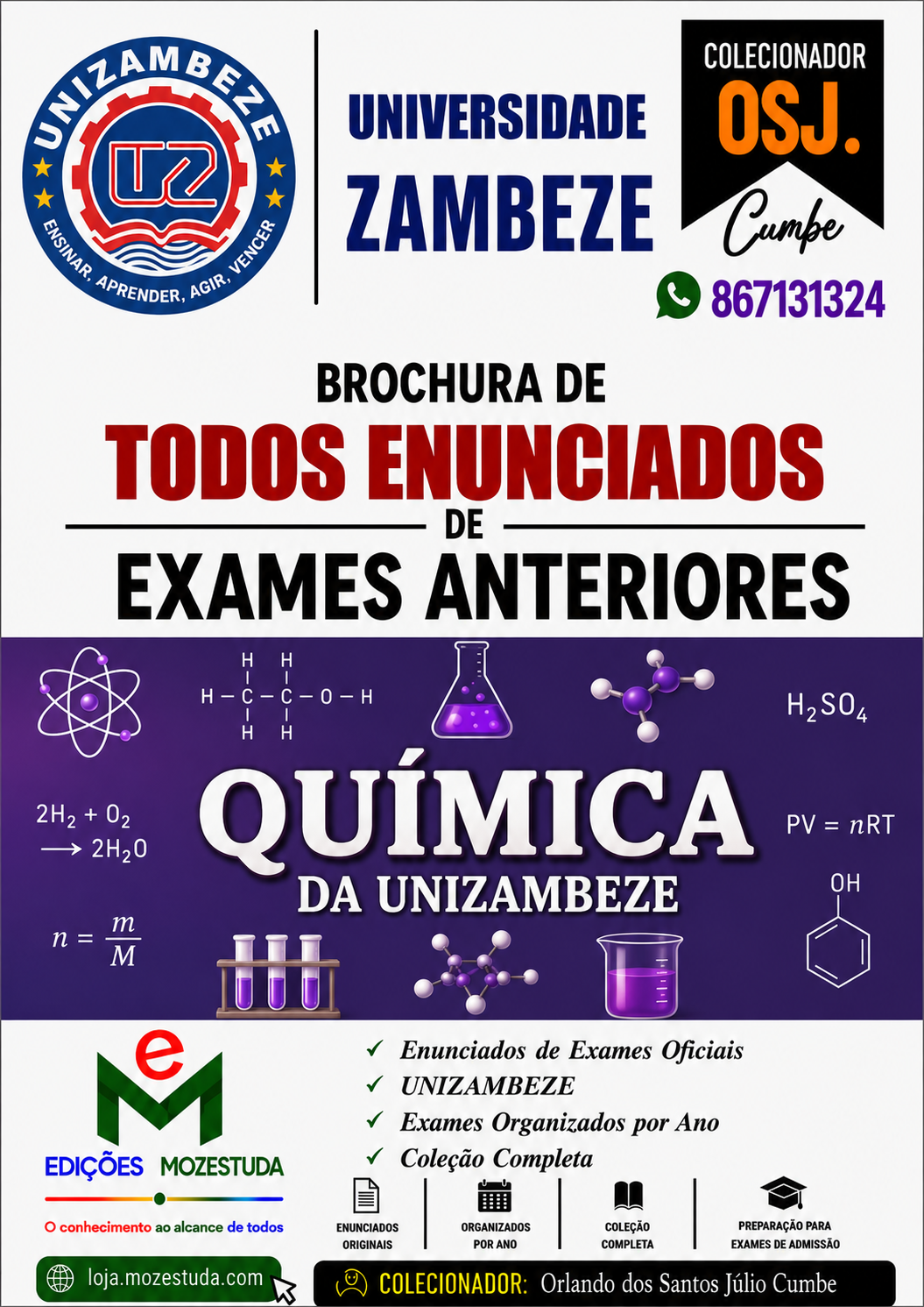 Brochura de Exames de Química da UniZambeze (Todos Enunciados)