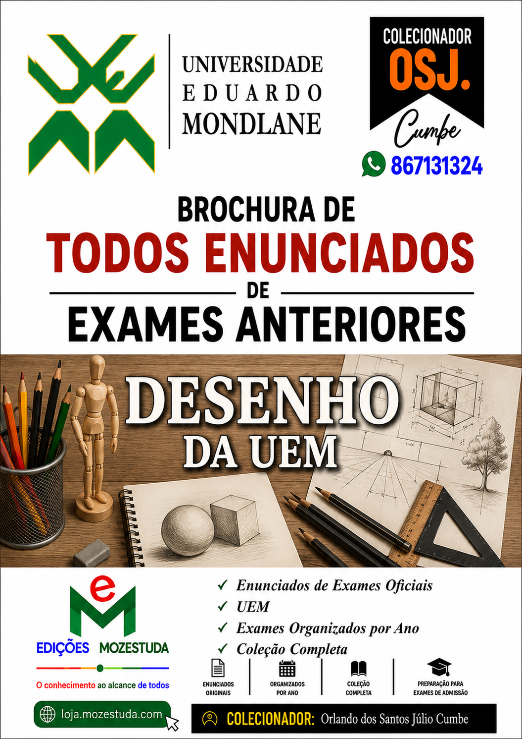 Brochura de Exames de Desenho da UEM (Todos Enunciados)
