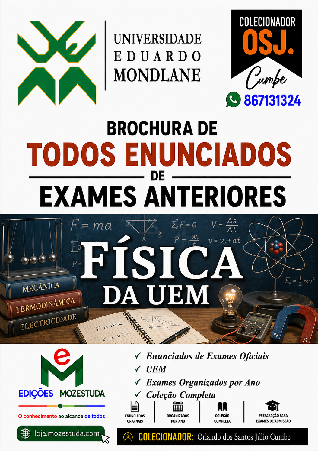 Brochura de Exames de Física da UEM (Todos Enunciados)