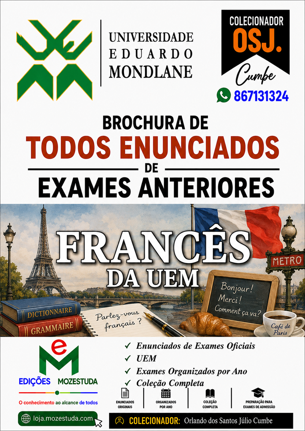 Brochura de Exames de Francês da UEM (Todos Enunciados)