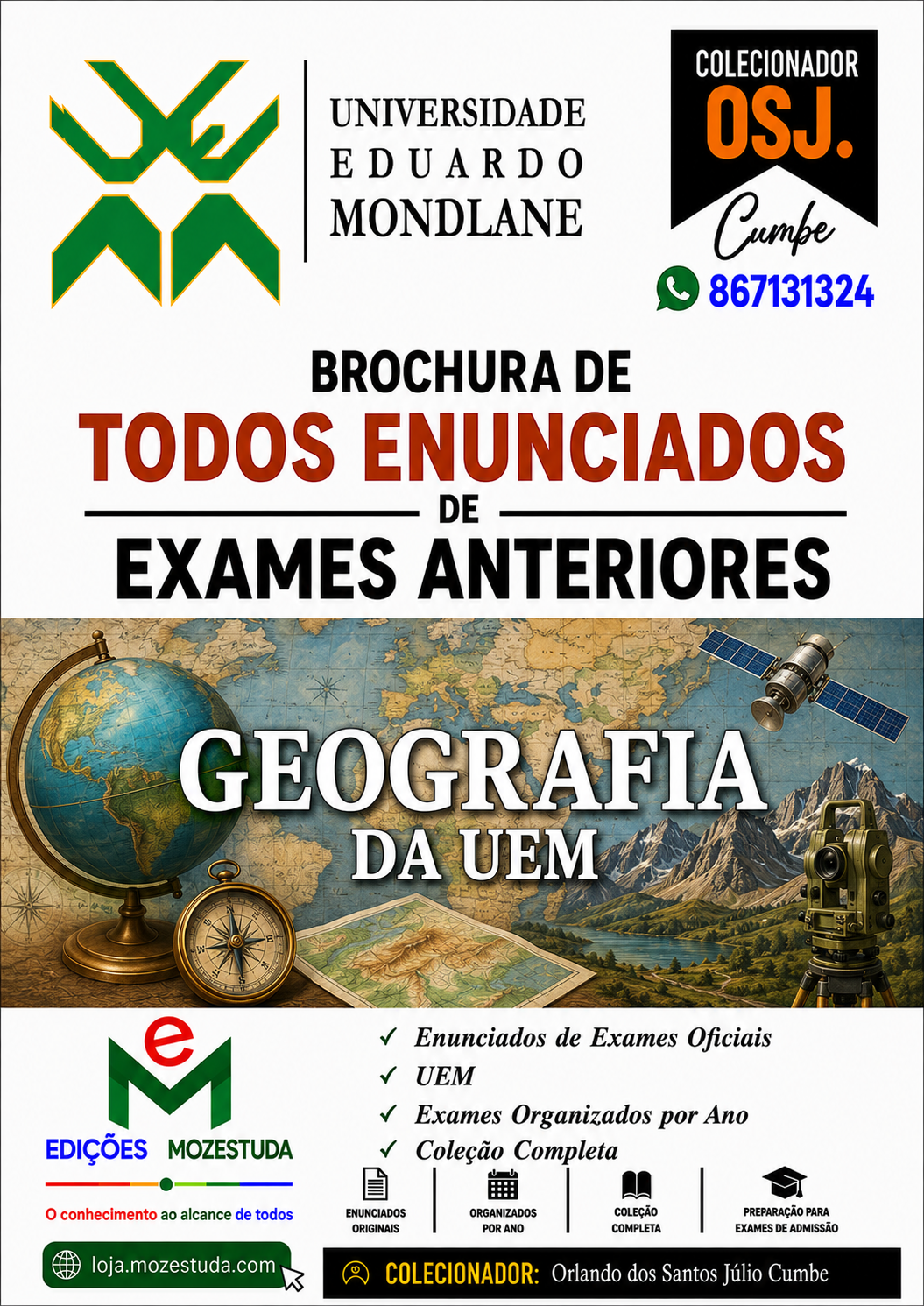 Brochura de Exames de Geografia da UEM (Todos Enunciados)