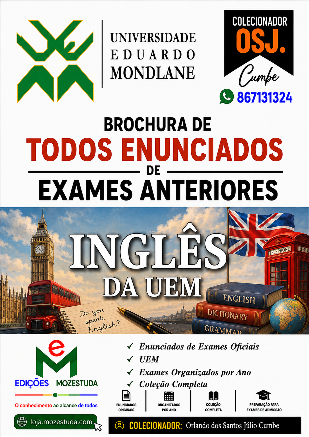 Brochura de Exames de Inglês da UEM (Todos Enunciados)