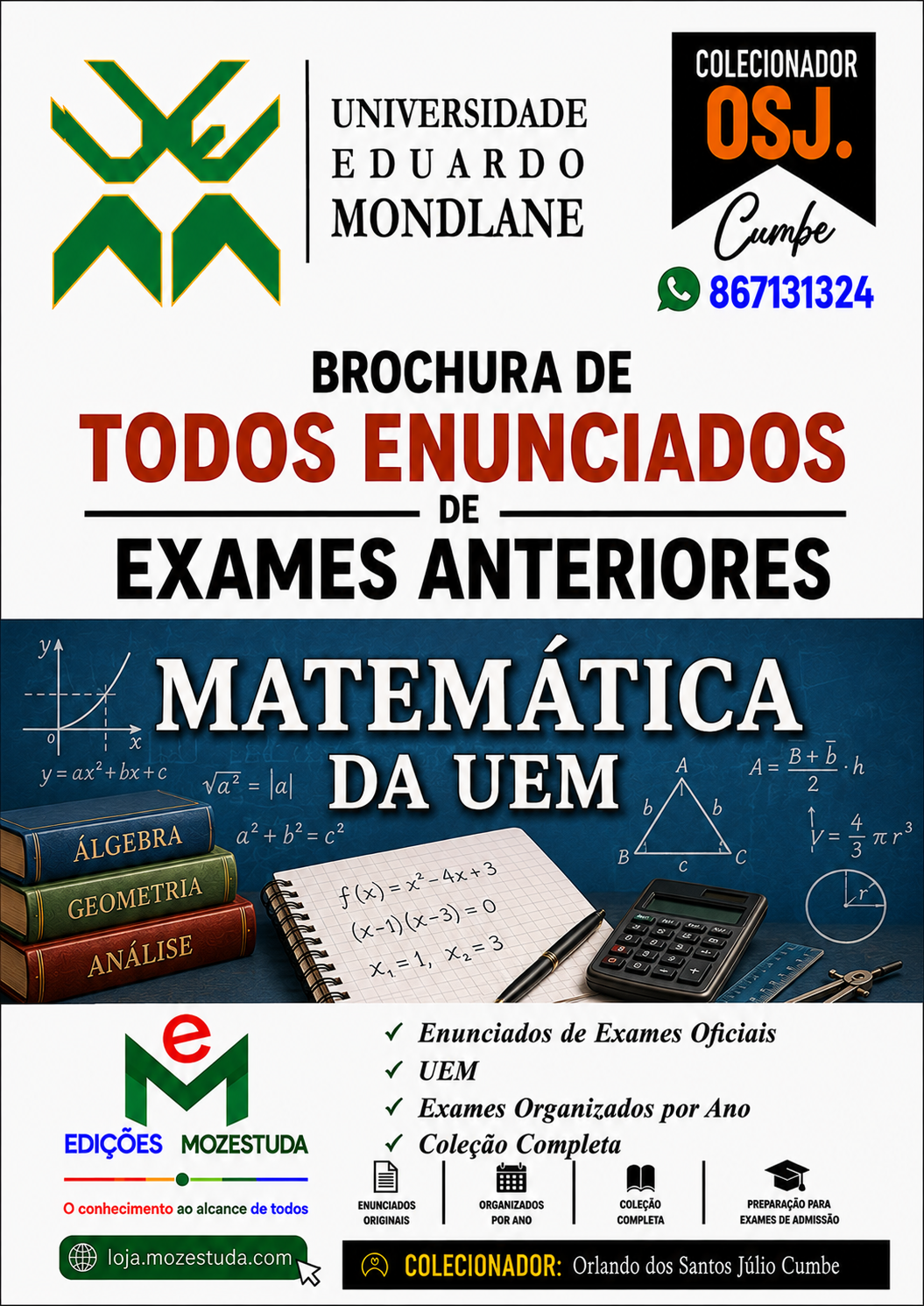 Brochura de Exames de Matemática da UEM (Todos Enunciados)