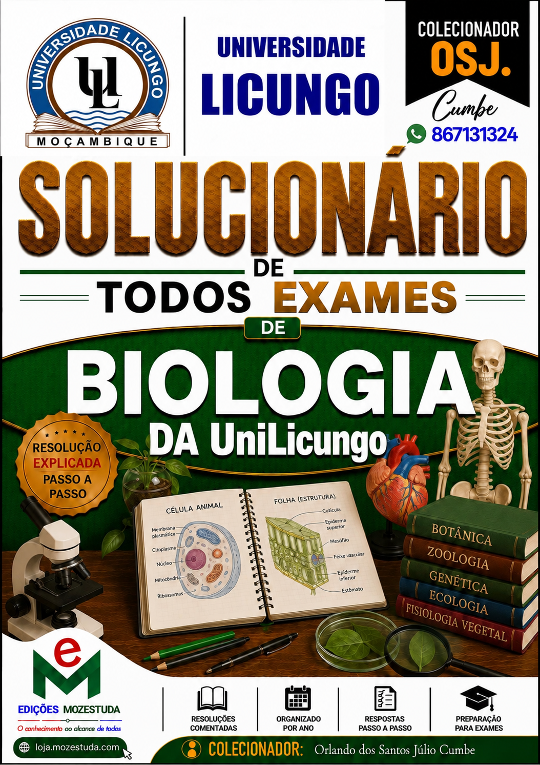 Solucionário de Exames de Biologia da UniLicungo em PDF (Livro Resolução)