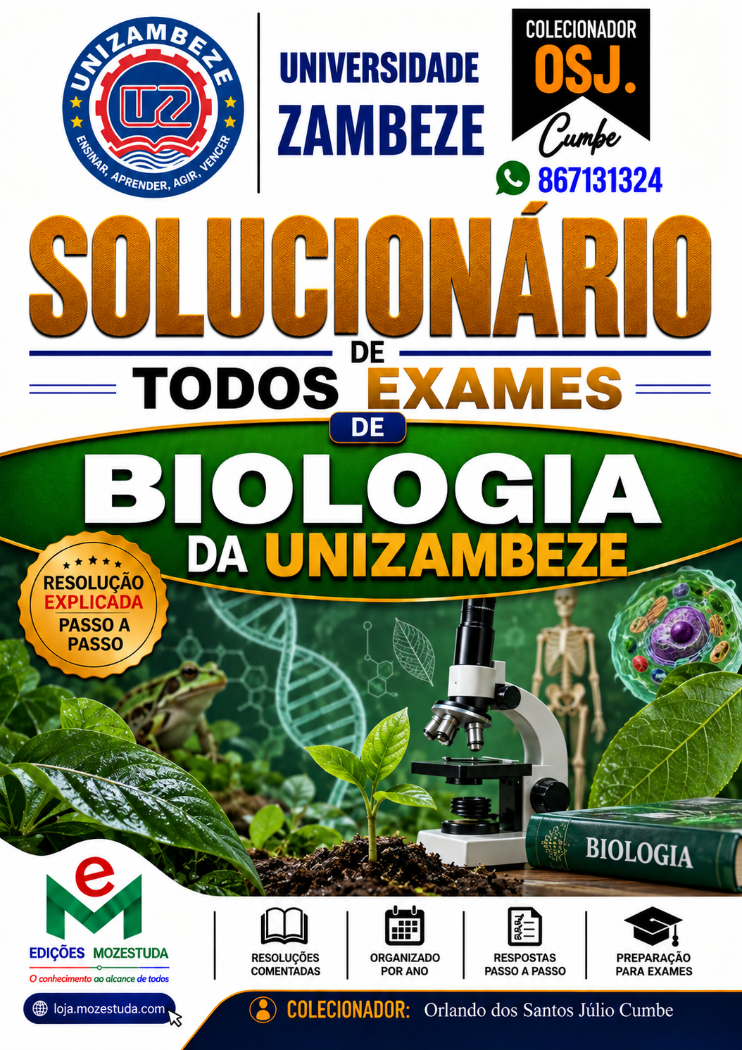 Solucionário de Exames de Biologia da UniZambeze em PDF (Livro Resolução)