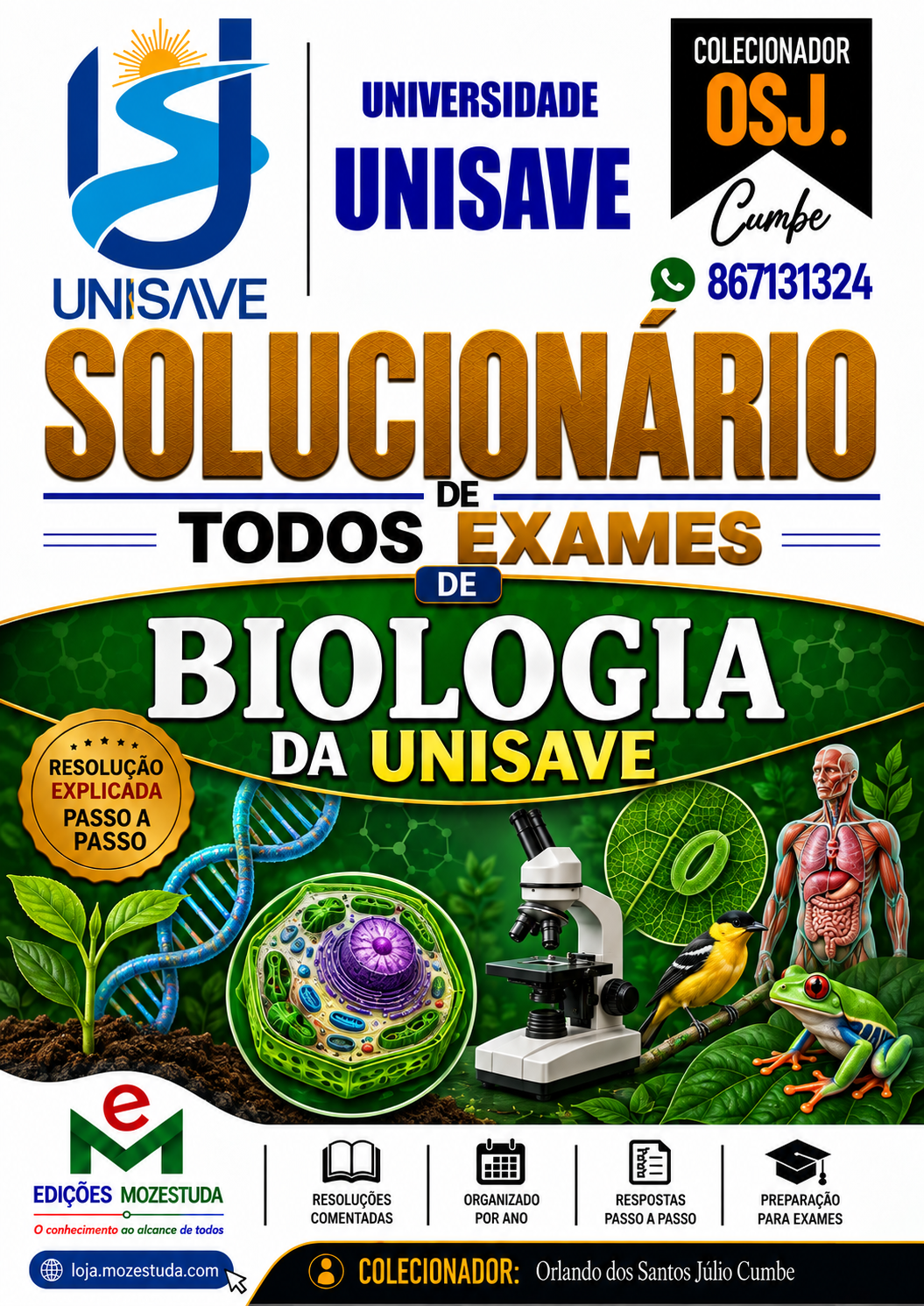 Solucionário de Exames de Biologia da UniSave em PDF (Livro Resolução)