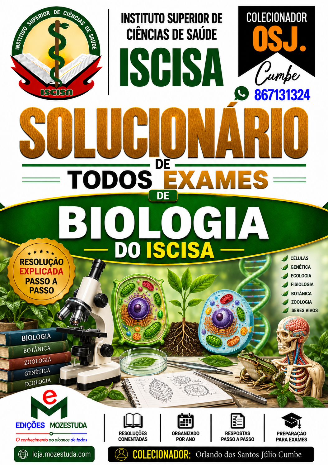 Solucionário de Exames de Biologia do ISCISA em PDF (Livro Resolução)