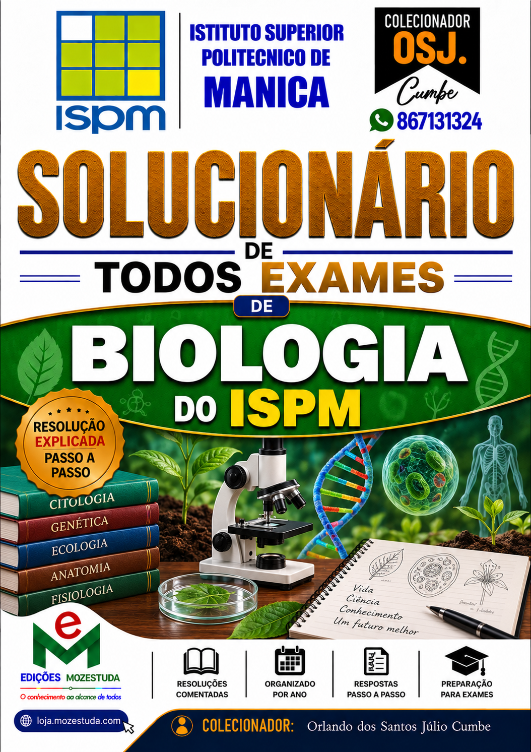 Solucionário de Exames de Biologia do ISPM em PDF (Livro Resolução)
