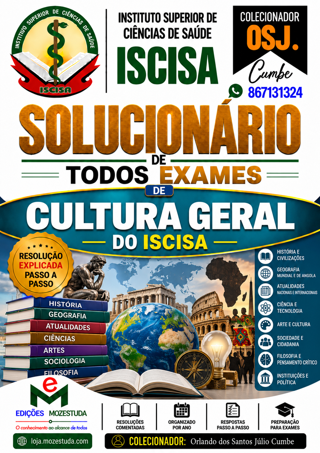 Solucionário de Exames de Cultura Geral do ISCISA em PDF (Livro Resolução)