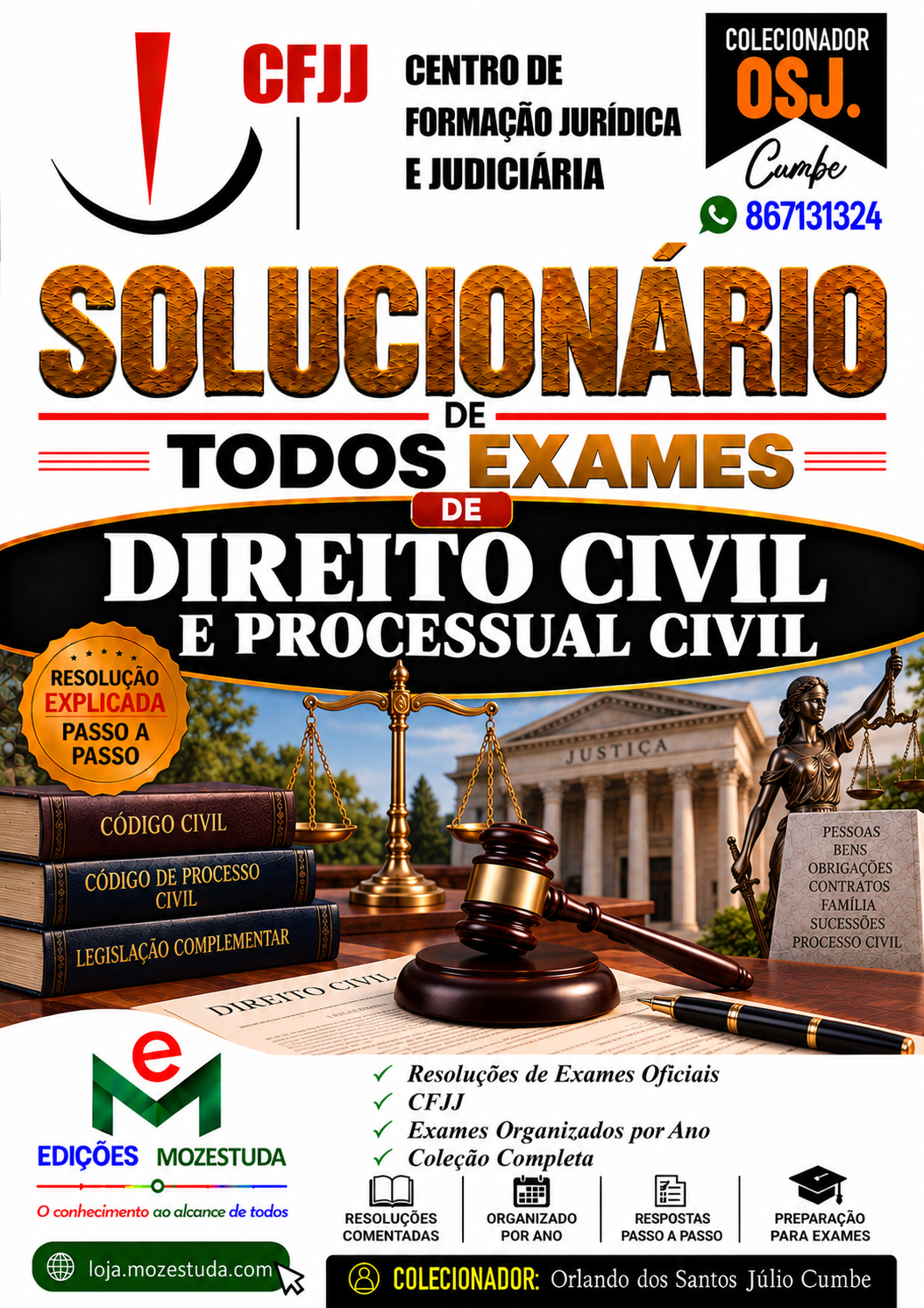 Solucionário de Exames de Direito Civil do CFJJ em PDF (Livro de Resolução)