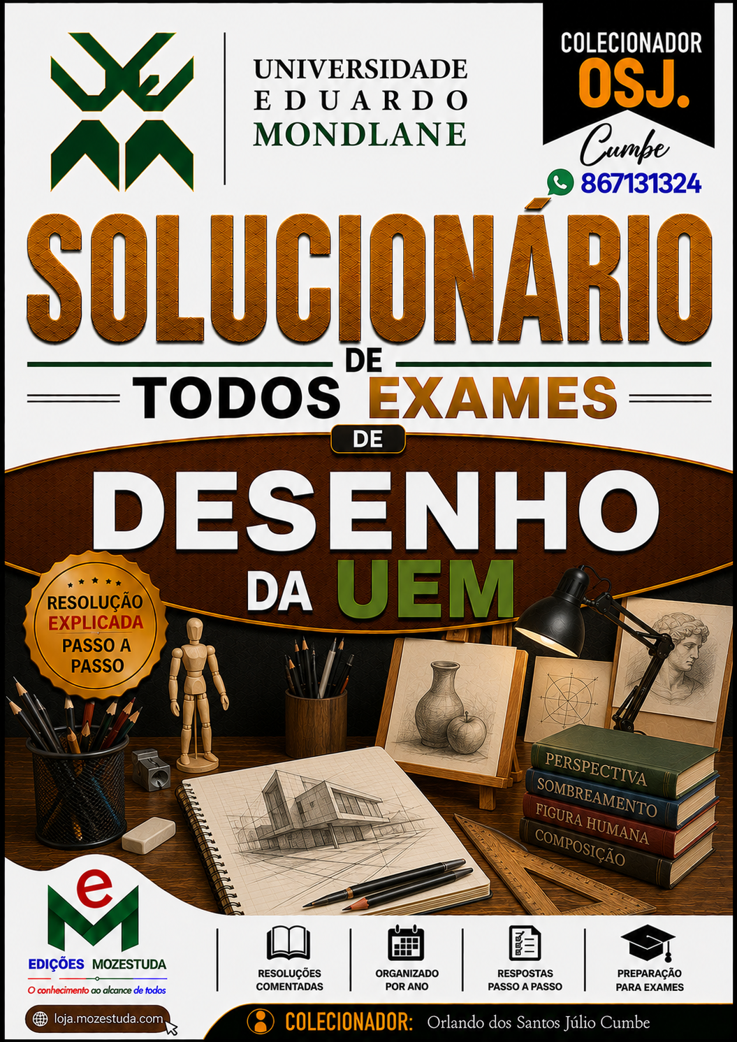 Solucionário de Exames de Desenho da UEM em PDF (Livro Resolução)