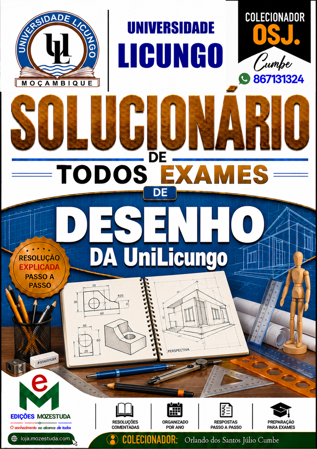 Solucionário de Exames de Desenho da UniLicungo em PDF (Livro Resolução)