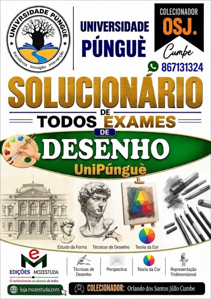 Solucionário de Exames de Desenho da UniPúnguè em PDF (Livro Resolução)