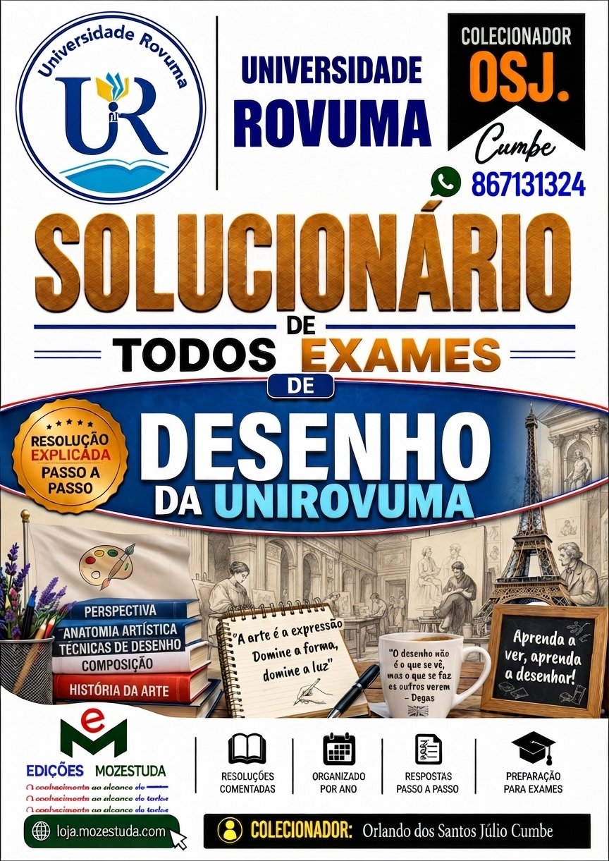 Solucionário de Exames de Desenho da UniRovuma em PDF (Livro Resolução)