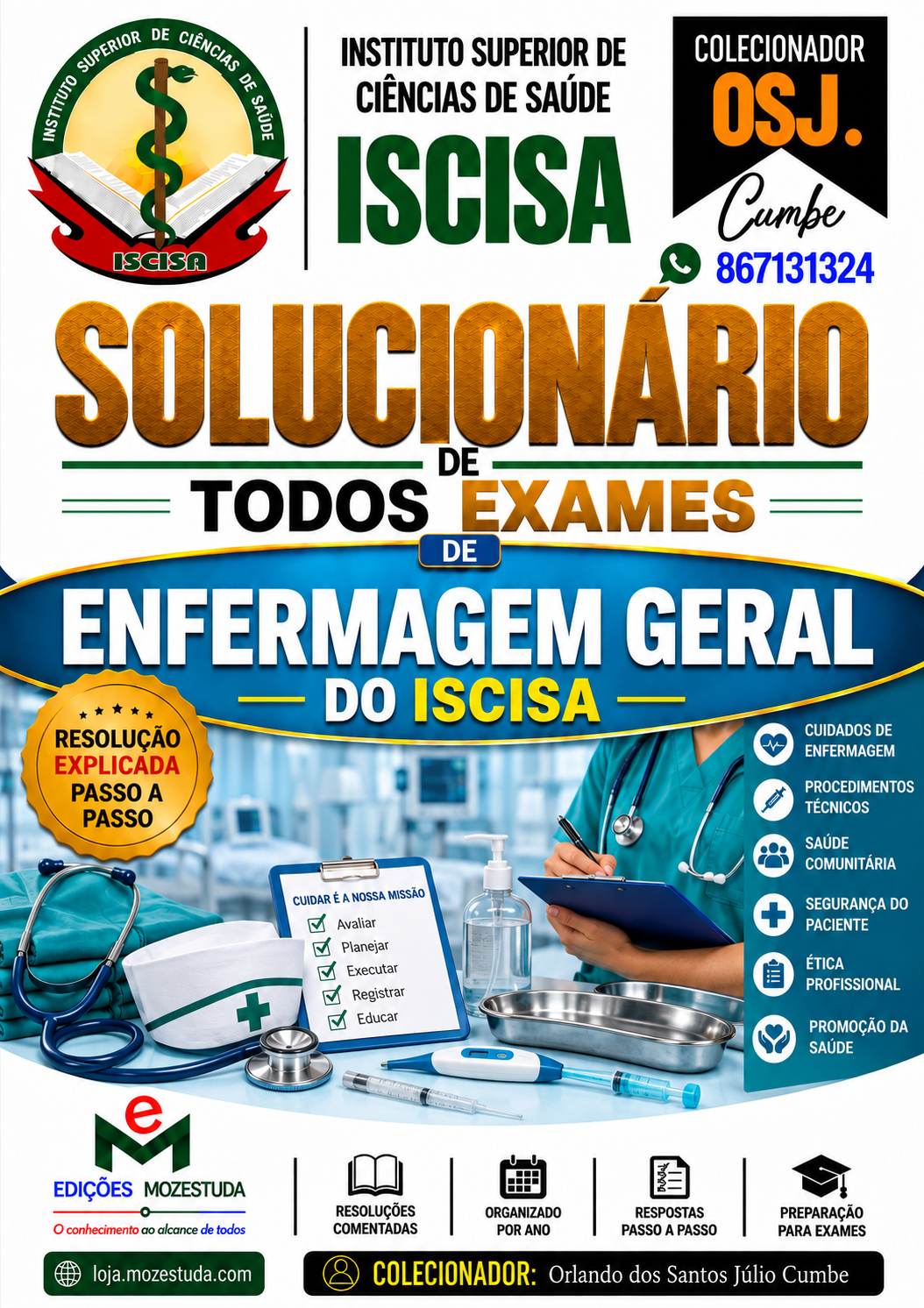 Solucionário de Exames de Enfermagem Geral do ISCISA em PDF (Livro Resolução)