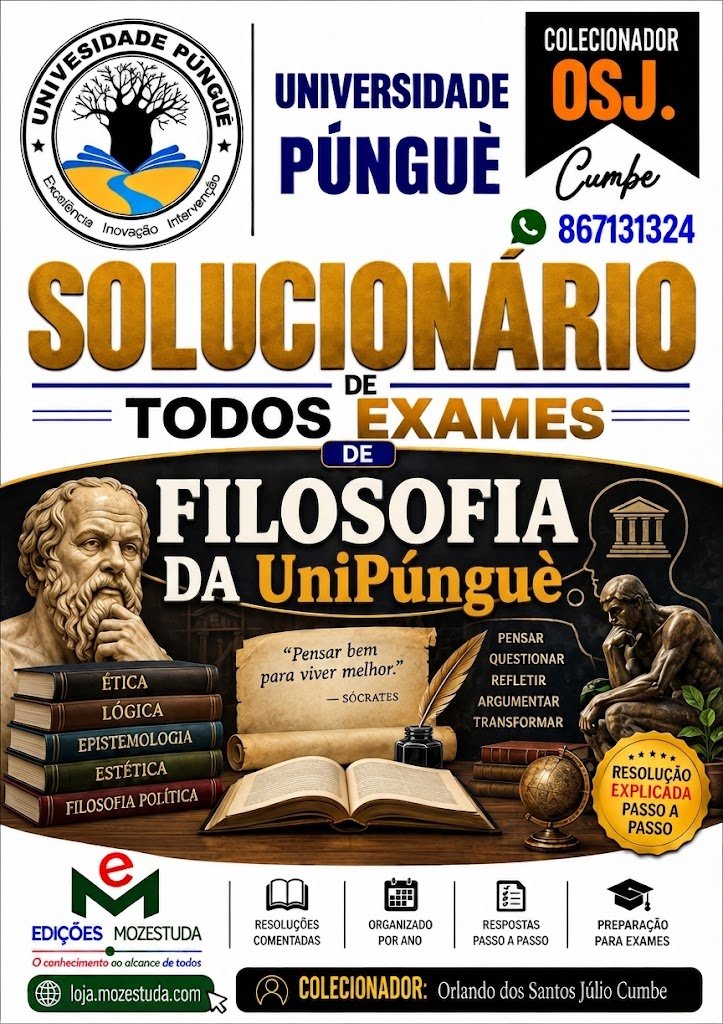 Solucionário de Exames de Filosofia da UniPúnguè em PDF (Livro Resolução)