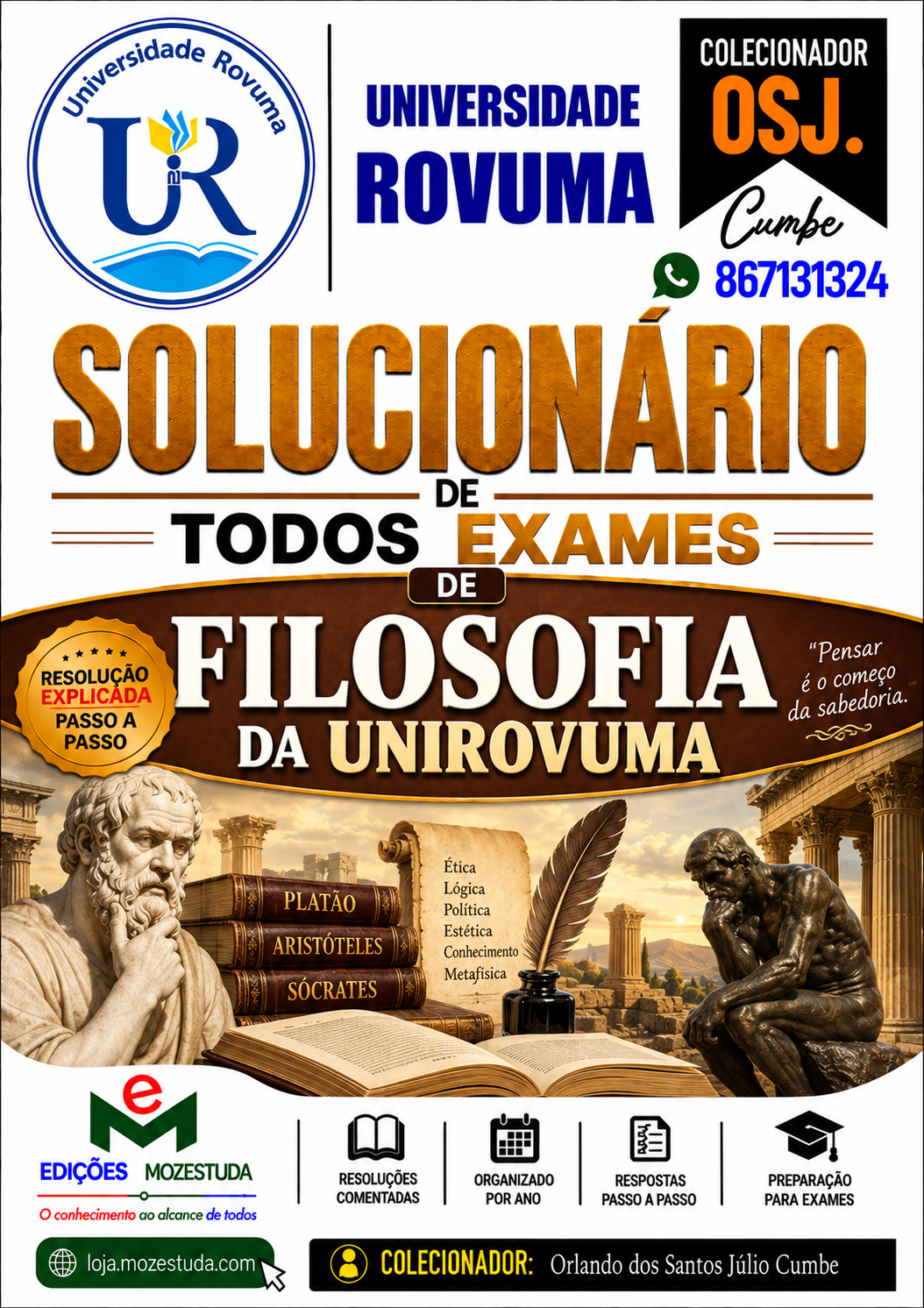 Solucionário de Exames de Filosofia da UniRovuma em PDF (Livro Resolução)